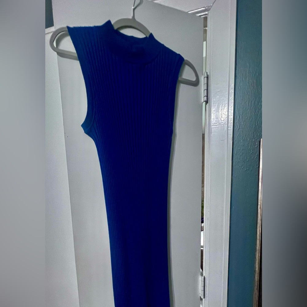 Navy blue midi dress from Zara